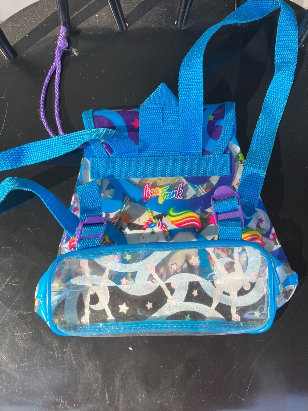 Vintage Lisa Frank Blue Unicorn Mini Bag with Rainbow Accents - Picture 2 of 5